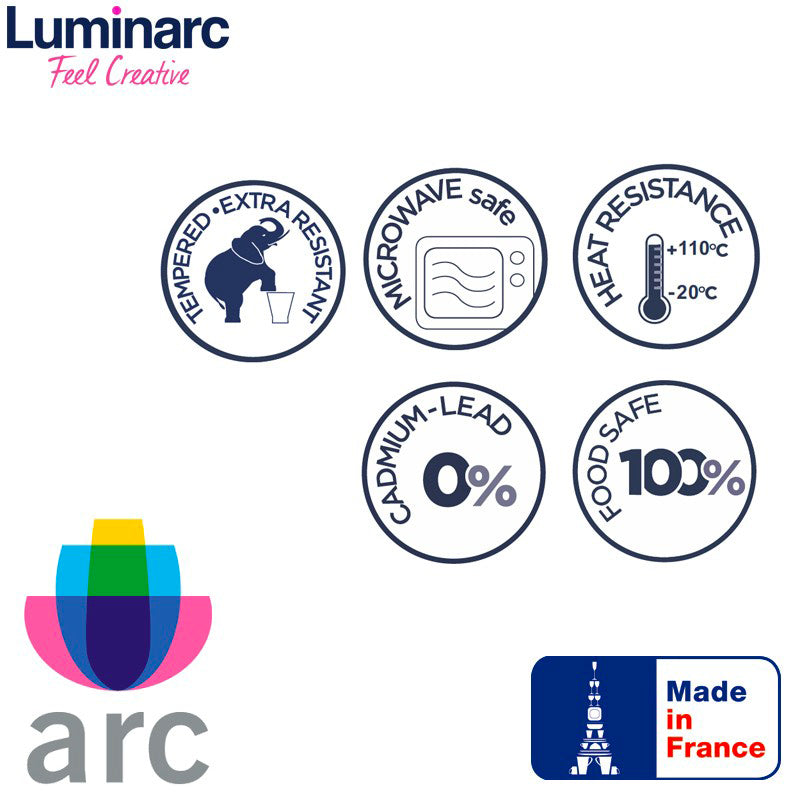 Luminarc Harena Servizio Piatti In Vetro Opale Set 18 Pz