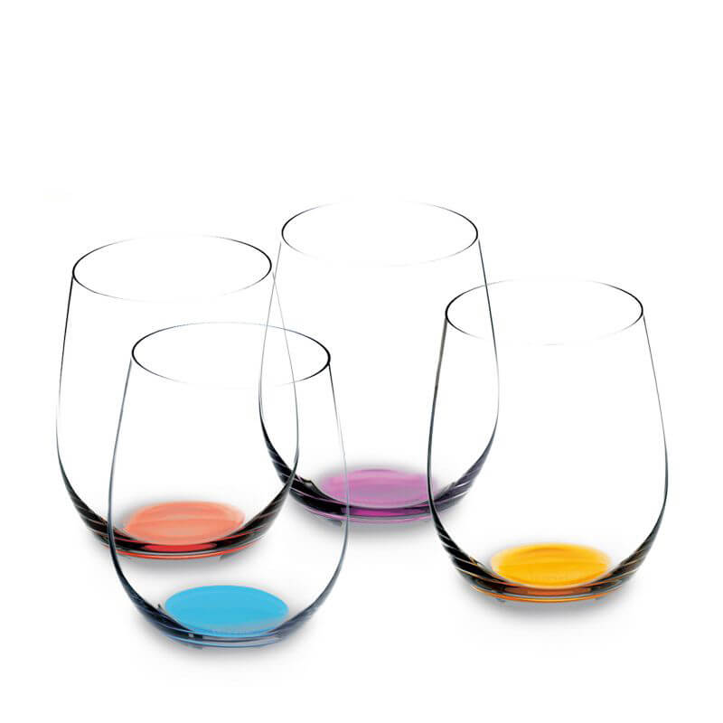 32 cl - O Happy Verre À Vin Multi-usage en Verre - Ensemble 4 Pcs