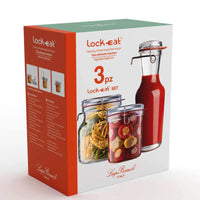 Bormioli Luigi Lock Eat Set Vasetti Ermetici In Vetro Set 3 Pezzi