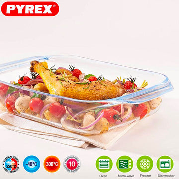 2x plat de cuisson rectangulaire en verre 0,7 litre 22 x 13 x 5 cm - plats de cuisson