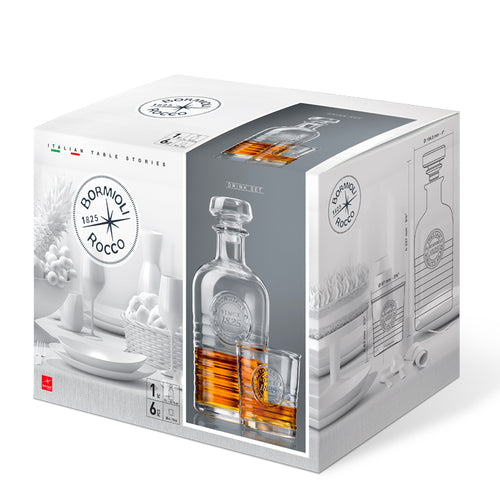 Bormioli Rocco Officina 1825 Set Whisky In Vetro Set 7 Pezzi