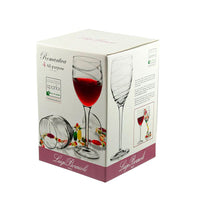 38 Cl Bormioli Luigi Romantica Calice Vino Rosso In Vetro Set 4 Pezzi
