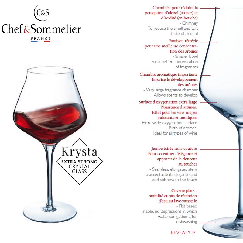 45 Cl Chef And Sommelier Reveal Up Calice Vino Rosso In Vetro Set 6 Pezzi