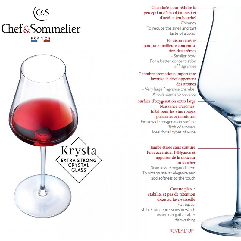 50 Cl Chef And Sommelier Reveal Up Calice Vino Rosso In Vetro Set 6 Pezzi