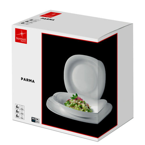 Bormioli Rocco Parma Servizio Piatti In Vetro Opale Set 18 Pz