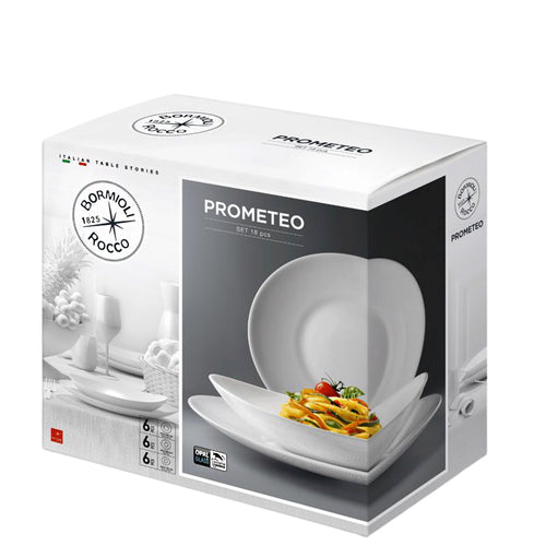 Bormioli Rocco Prometeo Servizio Piatti In Vetro Opale Set 18 Pz