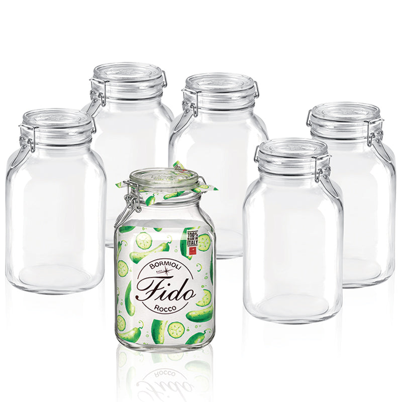 300 Cl Bormioli Rocco Fido Vasetto Ermetico In Vetro Set 6 Pz