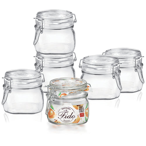 50 Cl Bormioli Rocco Fido Vasetto Ermetico Cilindrico In Vetro Set 6 Pz