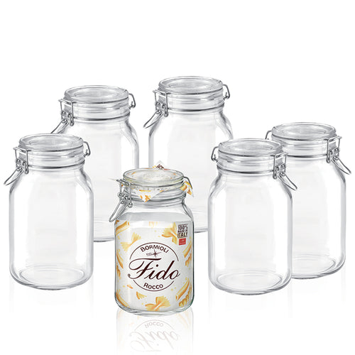 200 Cl Bormioli Rocco Fido Vasetto Ermetico In Vetro Set 6 Pz