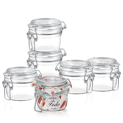 12 5 Cl Bormioli Rocco Fido Vasetto Ermetico Cilindrico In Vetro Set 6 Pz