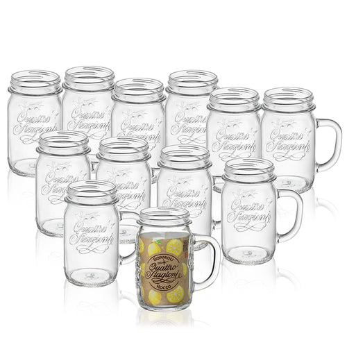 41 5 Cl Bormioli Rocco Quattro Stagioni Vasetto Con Manico Senza Capsula Set 12 Pz