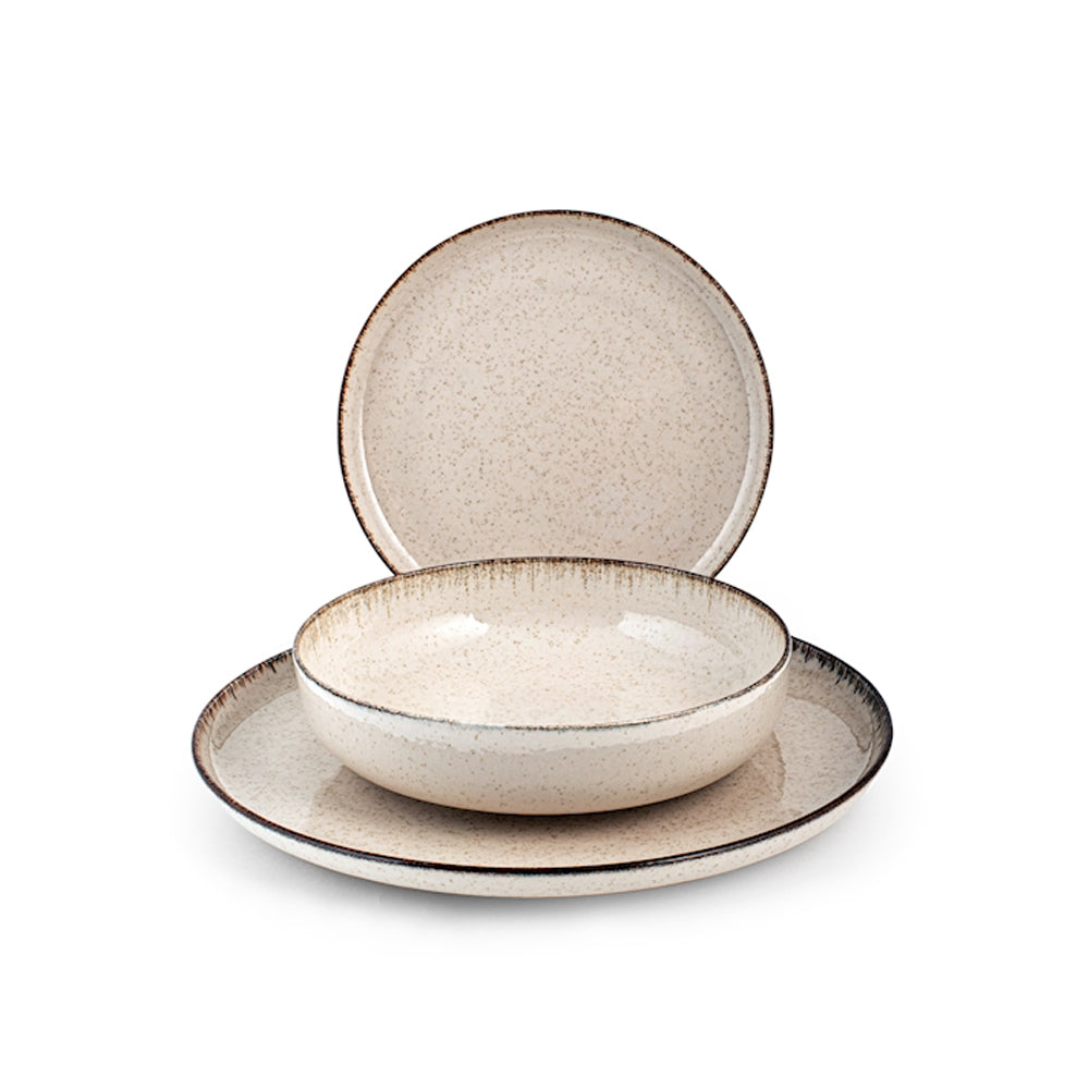 H&H Pearl Servizio Tavola In Porcellana Set 12 Pz