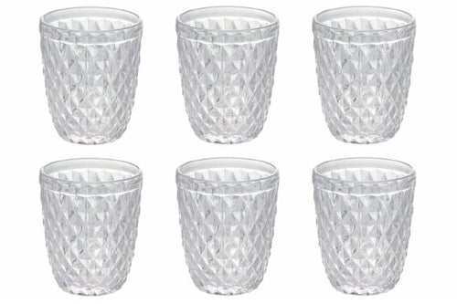26 Cl Villa D Este Diamond Bicchiere Acqua In Vetro Set 6 Pezzi