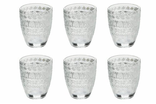 28 Cl Villa D Este Mexico Bicchiere Acqua In Vetro Set 6 Pezzi