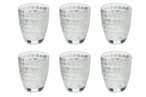 28 Cl Villa D Este Mexico Bicchiere Acqua In Vetro Set 6 Pezzi