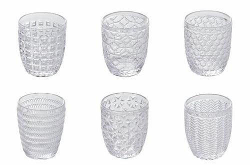 30 Cl Villa D Este Geometrie Bicchiere Acqua In Vetro Set 6 Pezzi