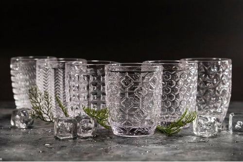 30 Cl Villa D Este Geometrie Bicchiere Acqua In Vetro Set 6 Pezzi