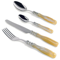 Bugatti Arianna Servizio Posate Ghiera Cromata Acciaio Inox Set 24 Pz