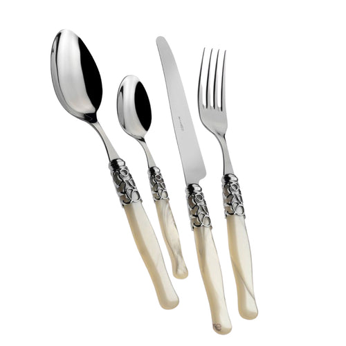 Bugatti Selene Servizio Posate Ghiera Cromata Acciaio Inox Set 24 Pz