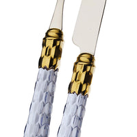 Bugatti Cristallo Servizio Posate Ghiera Dorata Acciaio Inox Set 24 Pz