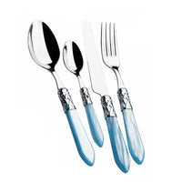 Bugatti Aladdin Servizio Posate Ghiera Cromata Acciaio Inox E Acrilico Set 24 Pz