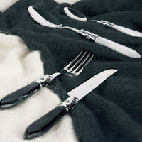 Bugatti Aladdin Servizio Posate Ghiera Cromata Acciaio Inox E Acrilico Set 24 Pz