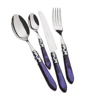 Bugatti Aladdin Servizio Posate Ghiera Cromata Acciaio Inox E Acrilico Set 24 Pz