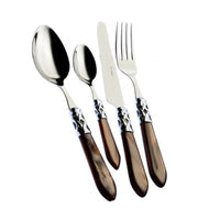 Bugatti Aladdin Servizio Posate Ghiera Cromata Acciaio Inox E Acrilico Set 24 Pz