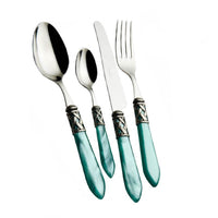 Bugatti Aladdin Servizio Posate Ghiera Argentata Acciaio Inox E Acrilico Set 24 Pz