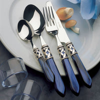 Bugatti Aladdin Servizio Posate Ghiera Argentata Acciaio Inox E Acrilico Set 24 Pz