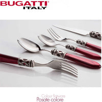 Bugatti Aladdin Servizio Posate Ghiera Argentata Acciaio Inox E Acrilico Set 24 Pz