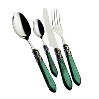Bugatti Aladdin Servizio Posate Ghiera Argentata Acciaio Inox E Acrilico Set 24 Pz