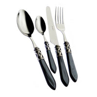 Bugatti Aladdin Servizio Posate Ghiera Argentata Acciaio Inox E Acrilico Set 24 Pz