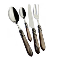 Bugatti Aladdin Servizio Posate Ghiera Argentata Acciaio Inox E Acrilico Set 24 Pz