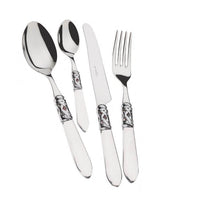 Bugatti Aladdin Servizio Posate Ghiera Cromata Acciaio Inox E Acrilico Set 24 Pz