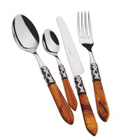 Bugatti Aladdin Servizio Posate Ghiera Cromata Acciaio Inox E Acrilico Set 24 Pz