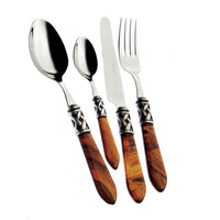 Bugatti Aladdin Servizio Posate Ghiera Argentata Acciaio Inox E Acrilico Set 24 Pz