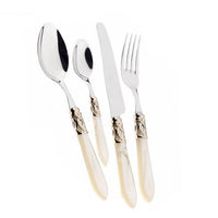 Bugatti Aladdin Servizio Posate Ghiera Dorata Acciaio Inox E Acrilico Set 24 Pz