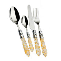 Bugatti Aladdin Servizio Posate Ghiera Cromata Acciaio Inox E Acrilico Set 24 Pz