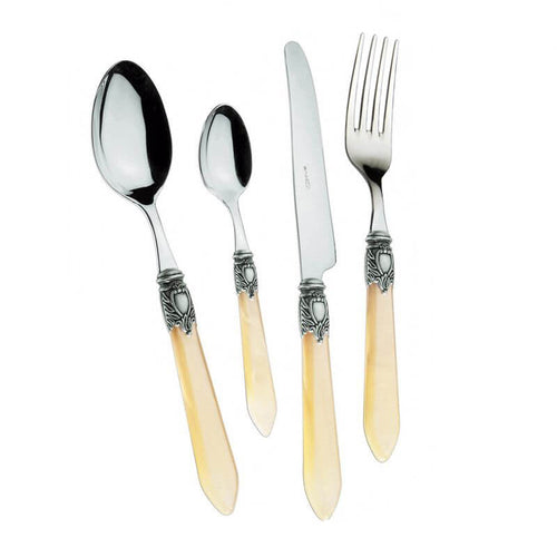 Bugatti Oxford Servizio Posate Ghiera Argentata Acciaio Inox Set 24 Pz