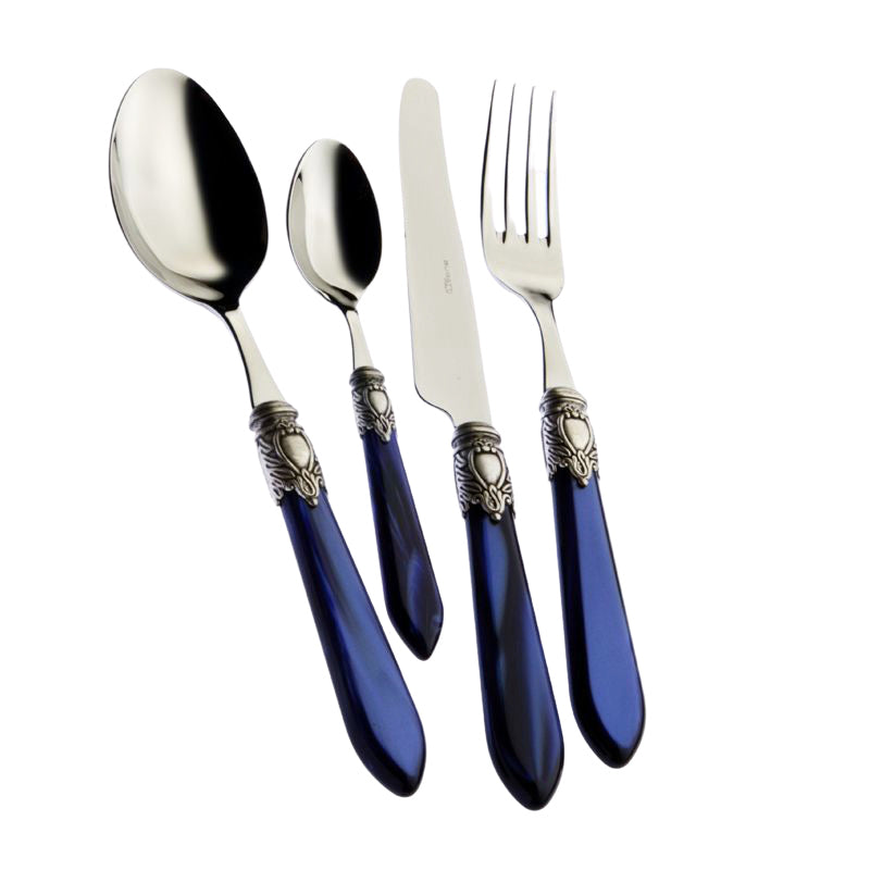 Bugatti Oxford Servizio Posate Ghiera Argentata Acciaio Inox Set 24 Pz