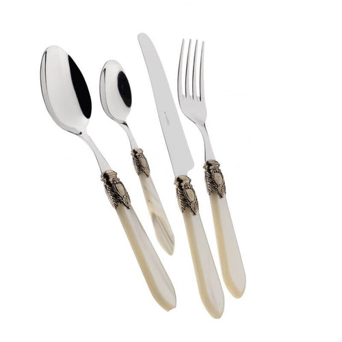 Bugatti Oxford Servizio Posate Ghiera Dorata Acciaio Inox Set 24 Pz