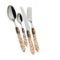 Bugatti Oxford Servizio Posate Ghiera Dorata Acciaio Inox Set 24 Pz