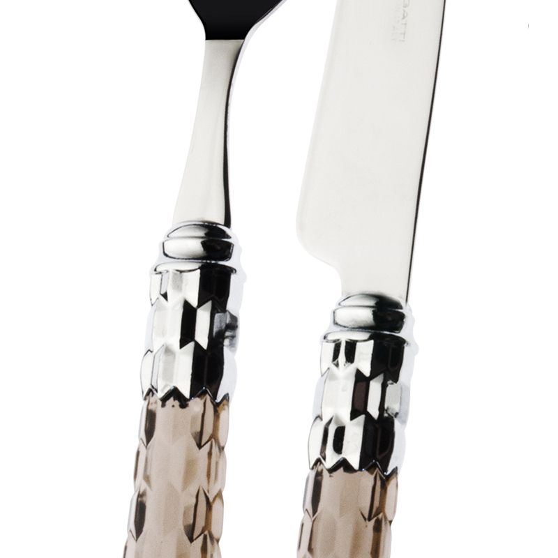 Bugatti Cristallo Servizio Posate Ghiera Cromata Acciaio Inox Set 24 Pz
