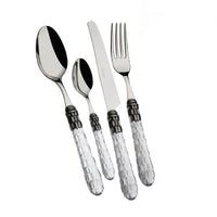 Bugatti Cristallo Servizio Posate Ghiera Argentata Acciaio Inox Set 24 Pz