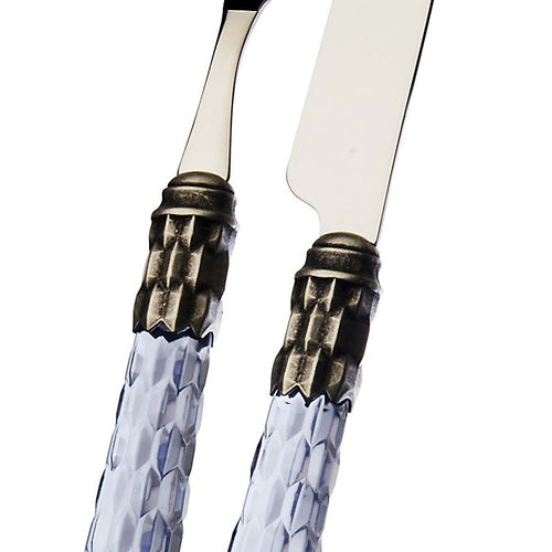 Bugatti Cristallo Servizio Posate Ghiera Argentata Acciaio Inox Set 24 Pz
