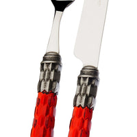 Bugatti Cristallo Servizio Posate Ghiera Argentata Acciaio Inox Set 24 Pz