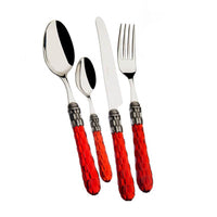 Bugatti Cristallo Servizio Posate Ghiera Argentata Acciaio Inox Set 24 Pz