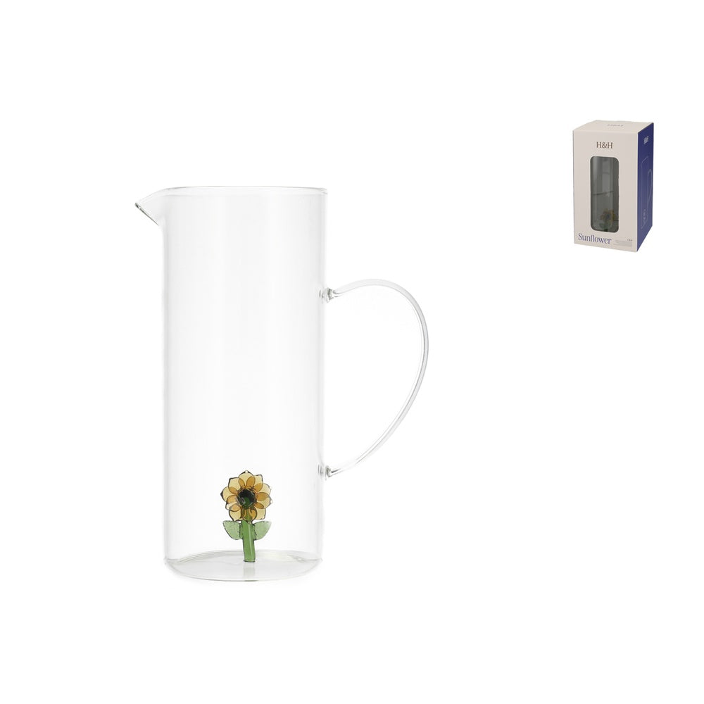 150 cl - H&H Brocca Con Decoro In Vetro Borosilicato