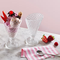 27 Cl Bormioli Rocco Gelato Coppa Gelato Cornetto In Vetro Set 6 Pz